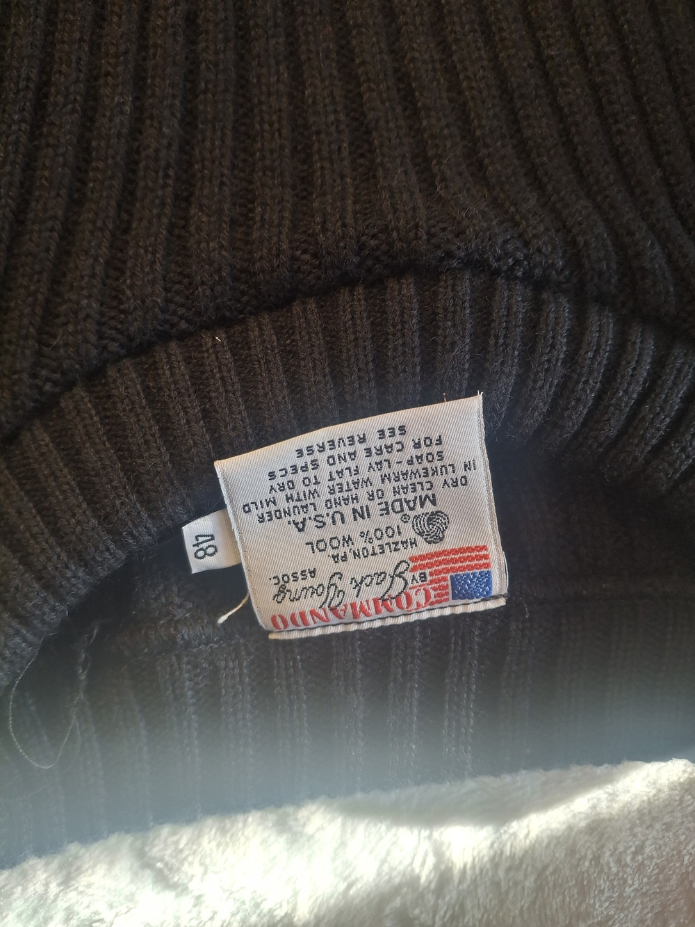 Black Ribbed Crewneck Sweater with Elbow Patches - Picture 2 of 11